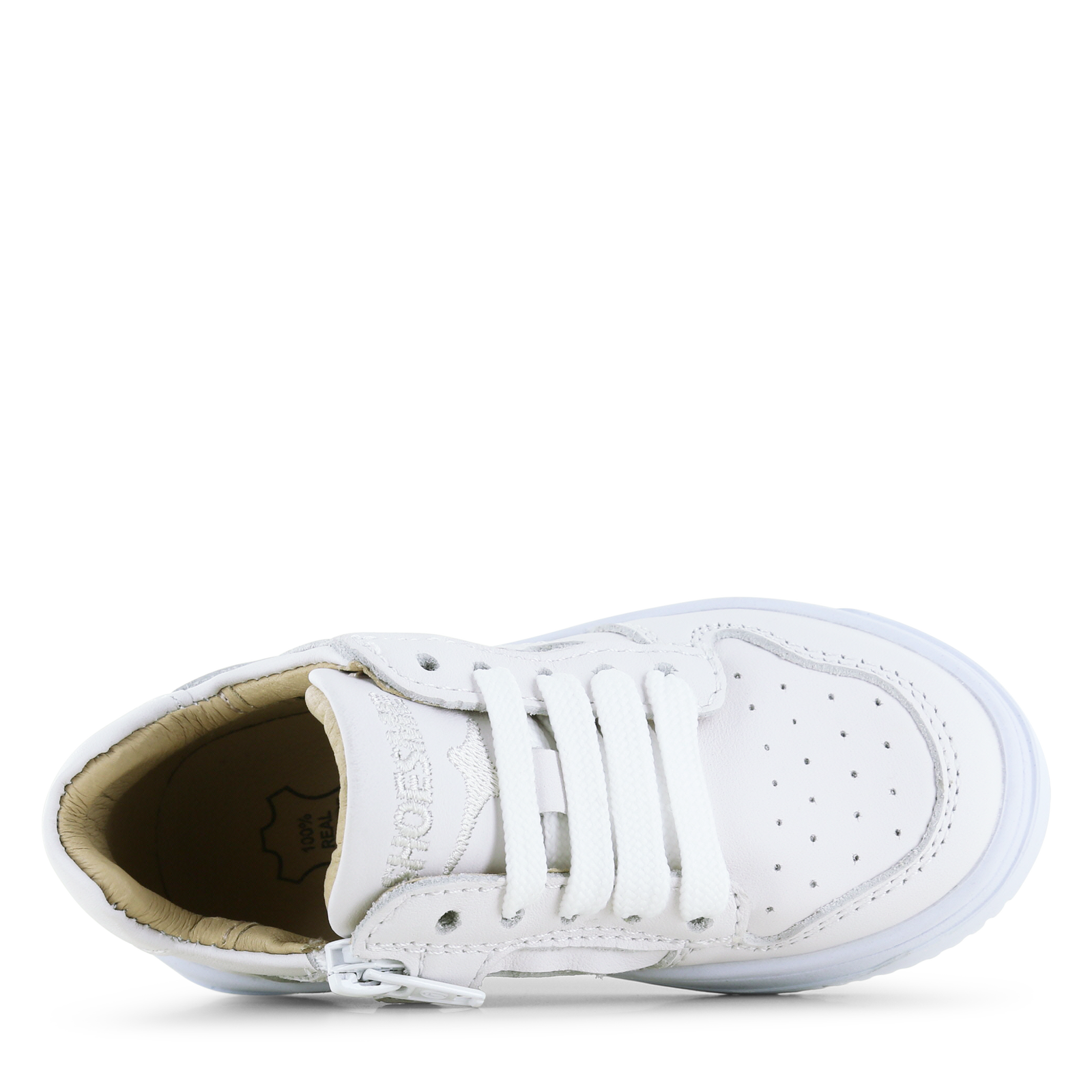 Shoesme witte sneaker Microfiber leer | Uni schoenen