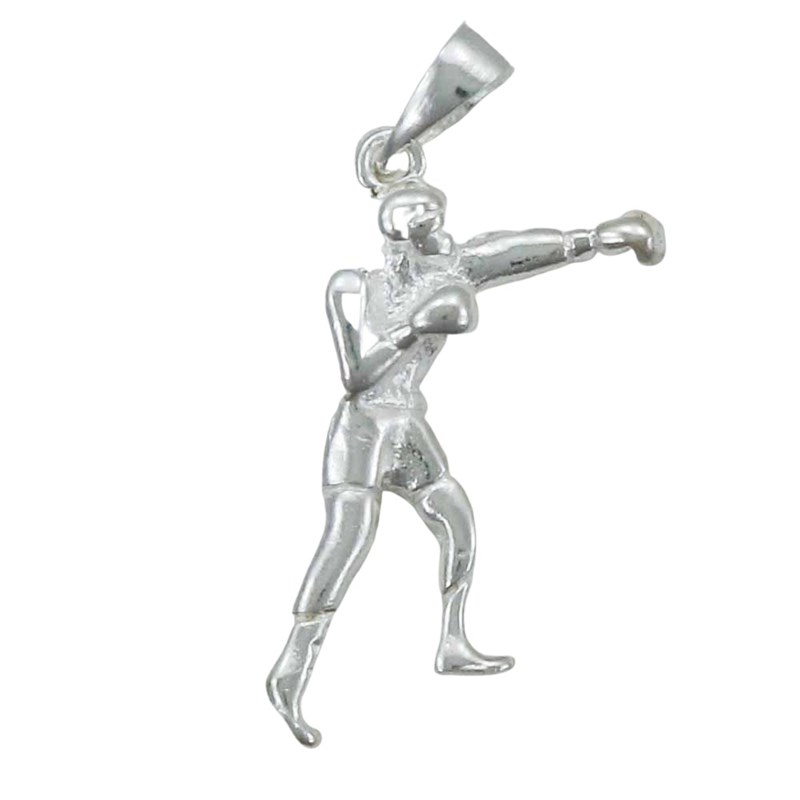 Pendentif boxeur - Argent massif