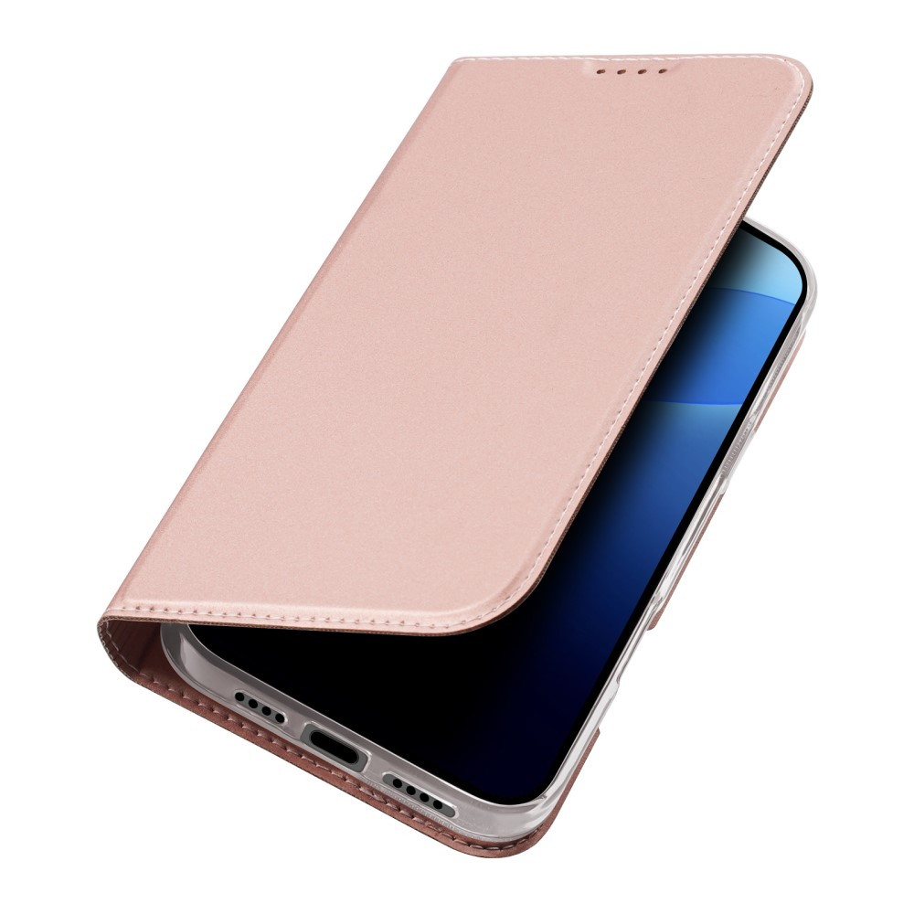 iPhone 16 Pro Flip Wallet Cover Leder Tasche - Roségold