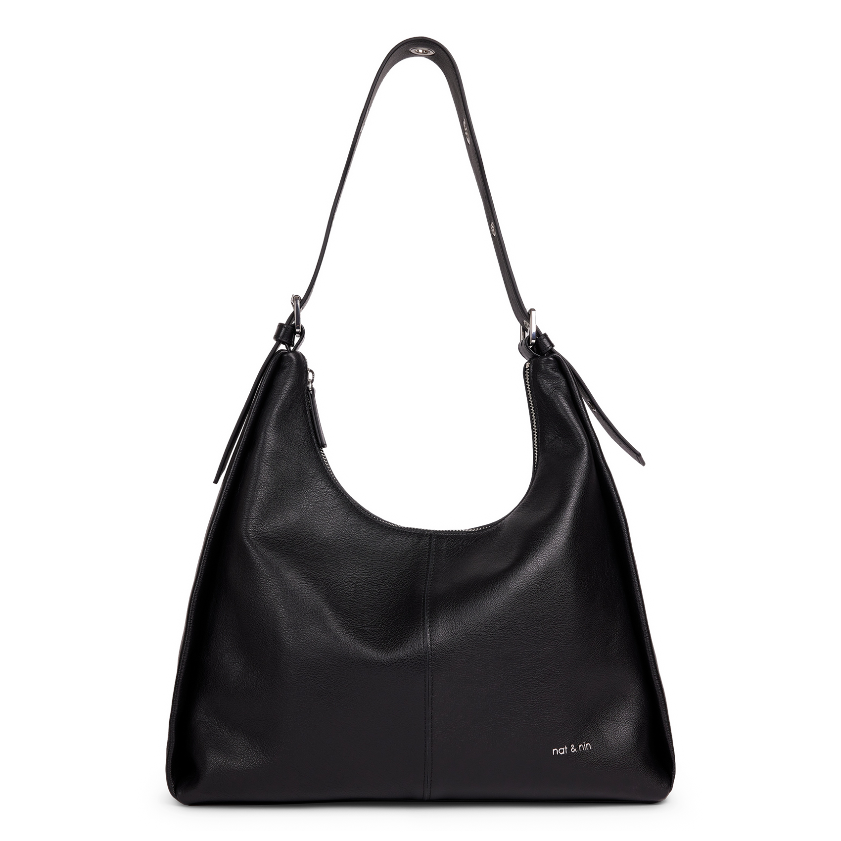 TINA - Sac porté épaule en cuir | Noir