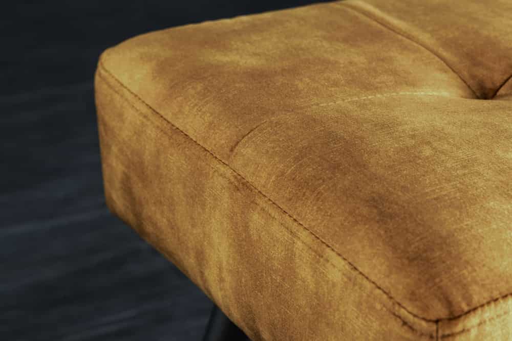 Design Sitzbank BOUTIQUE 100cm senfgelb Samt schwarze Metallbeine
