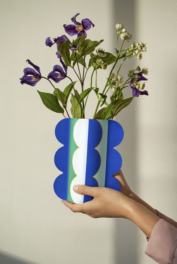 OCTAEVO PAPER VASE RIVIERA WAVE Blue