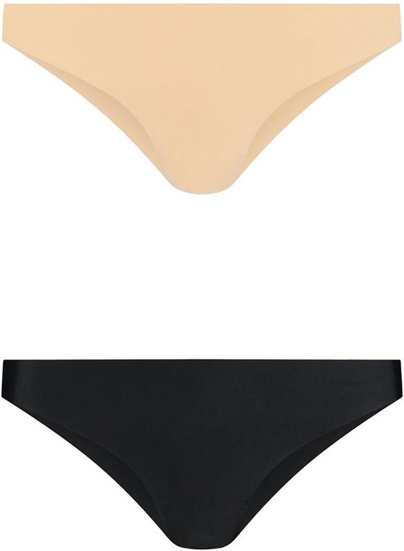 Bye Bra - Onzichtbare Bikini - Beige en Zwart - Braziliaanse Stijl - Hoge Taille - Naadloos