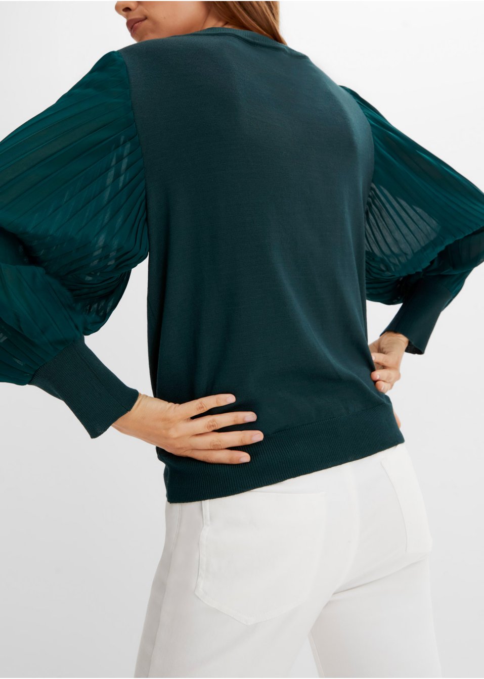 Pull avec manches plissées en viscose