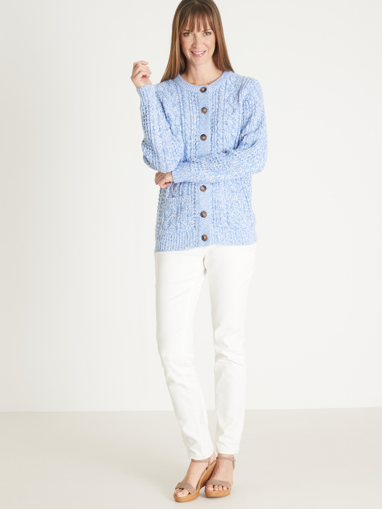 Cardigan torsadé col rond