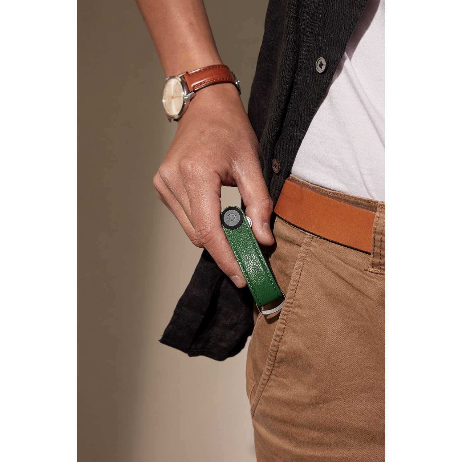 Orbitkey 2.0 Keyholder Pebbled Leather ecru