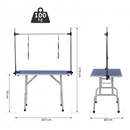 Mesa de tosa PawHut para escovação e apresentação de cães