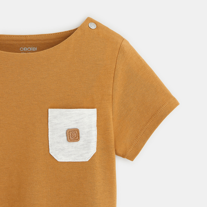 T-shirt jersey poche poitrine (lot de 3) jaune bébé garçon