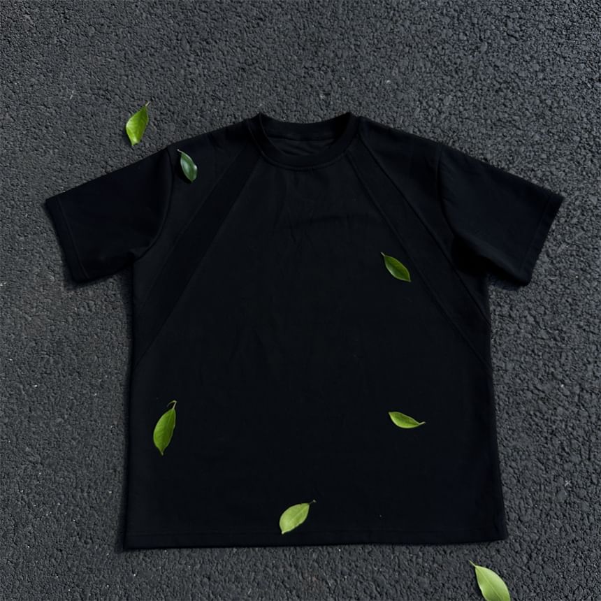 Filmas - Effen T-shirt met ronde hals en elleboogmouwen