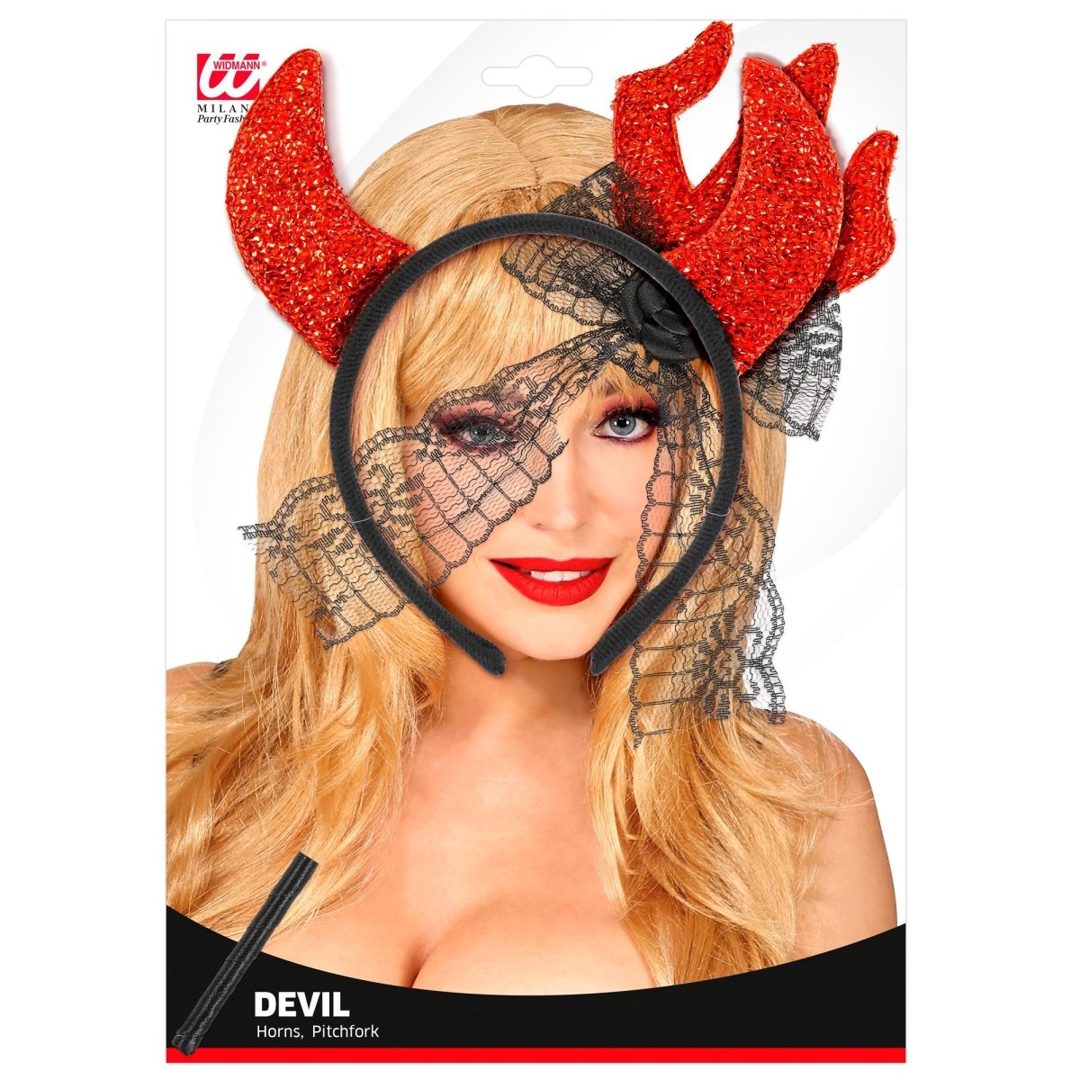 Duivel Accessoireset Haarband En Vork 2 delig