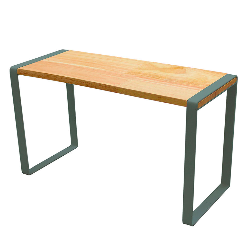 Etagère plan de travail métal et bois vert 35x19x18cm