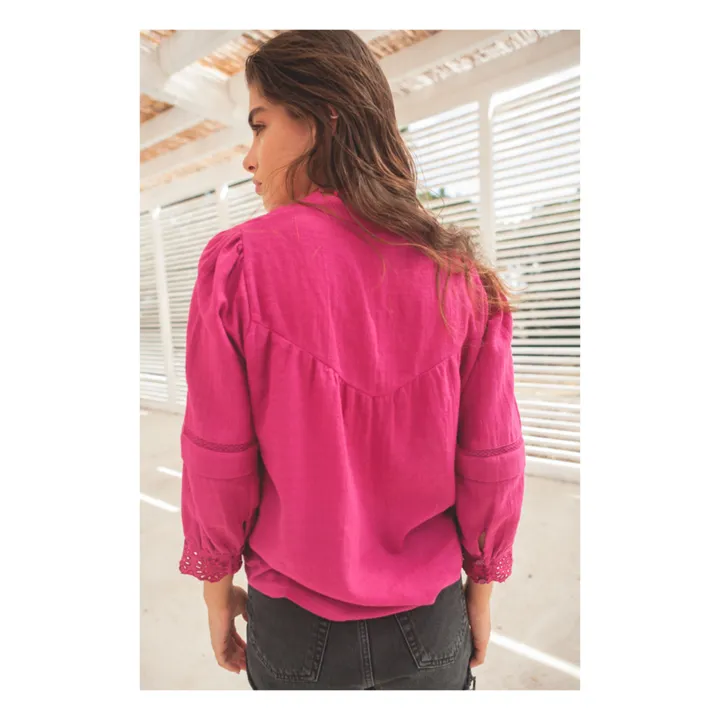 Marlot Paris Blouse Gaze de Coton Romane - Collection Femme | Rose Berry