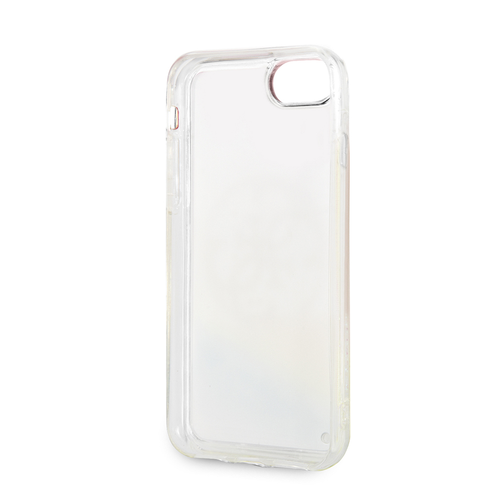 iPhone SE (2022/2020) / 8 / 7 / 6S Hardcase Hülle Liquid Glitter Circle Logo (GUHCI8LGIRGP) - Weiss / Transparent