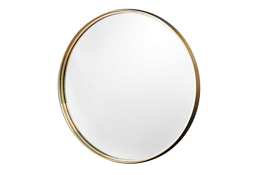 Runder Wandspiegel PORTRAIT 50cm gold Metallrahmen handmade