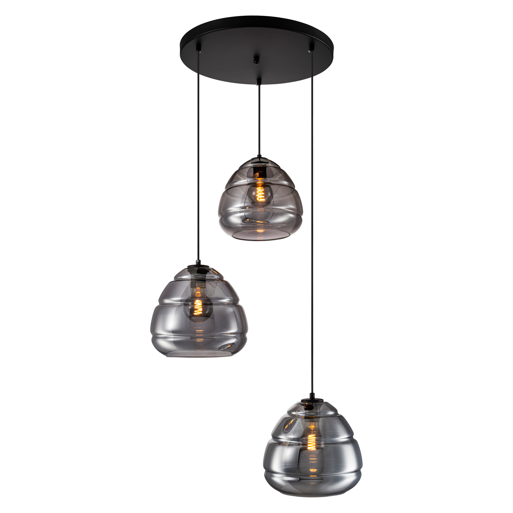 Hanglamp Belmond 3 lichts rond zwart