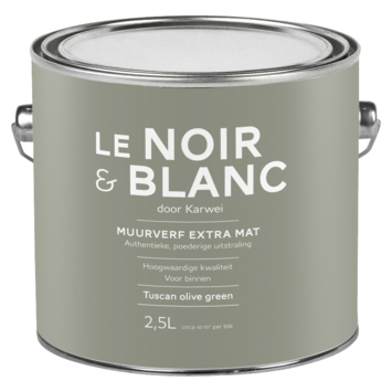 Le Noir & Blanc muurverf extra mat tuscan olive green 2,5 liter