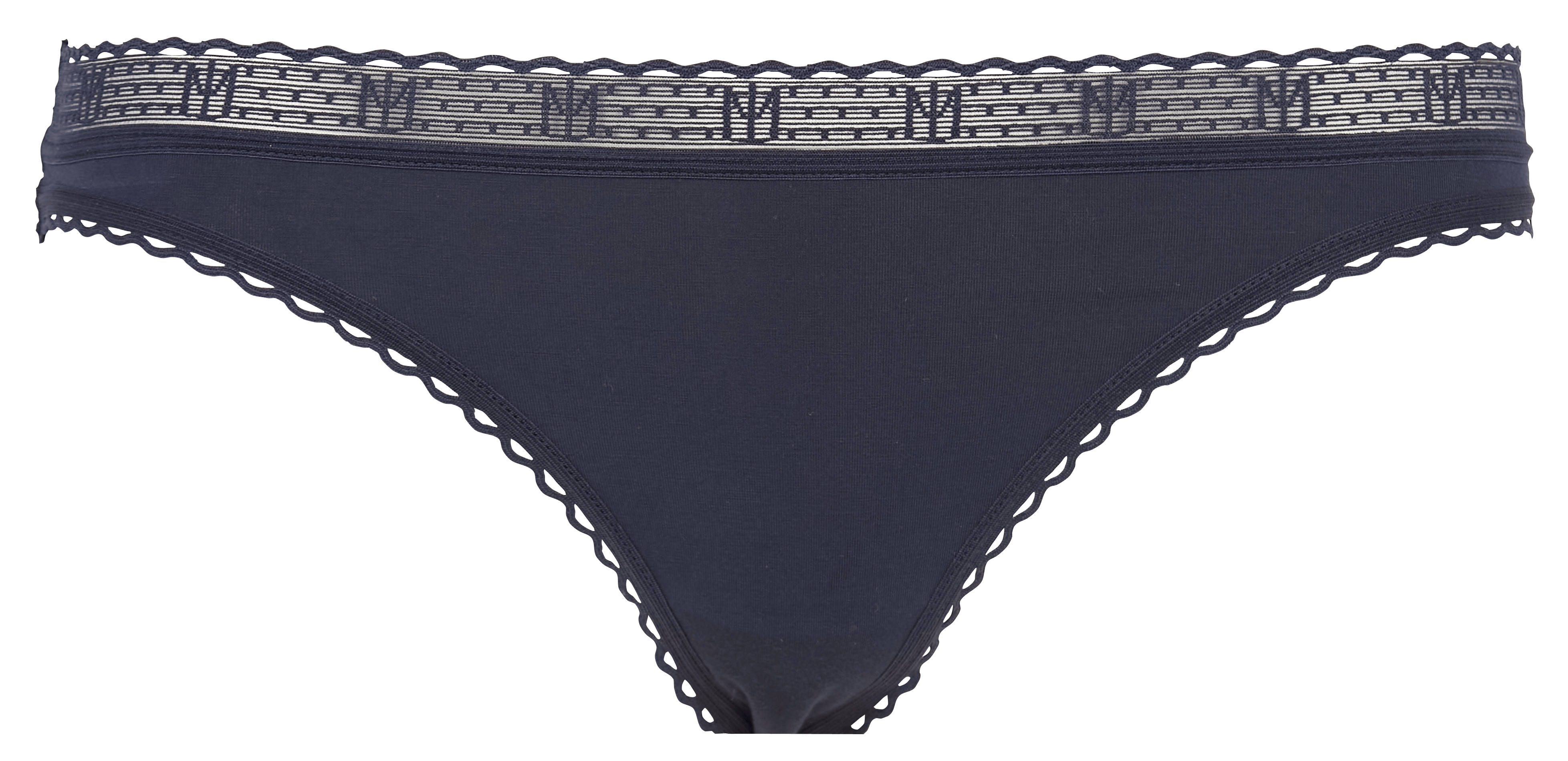 LA PETITE LEJABY - Tanga à bords festonnés| Bleu