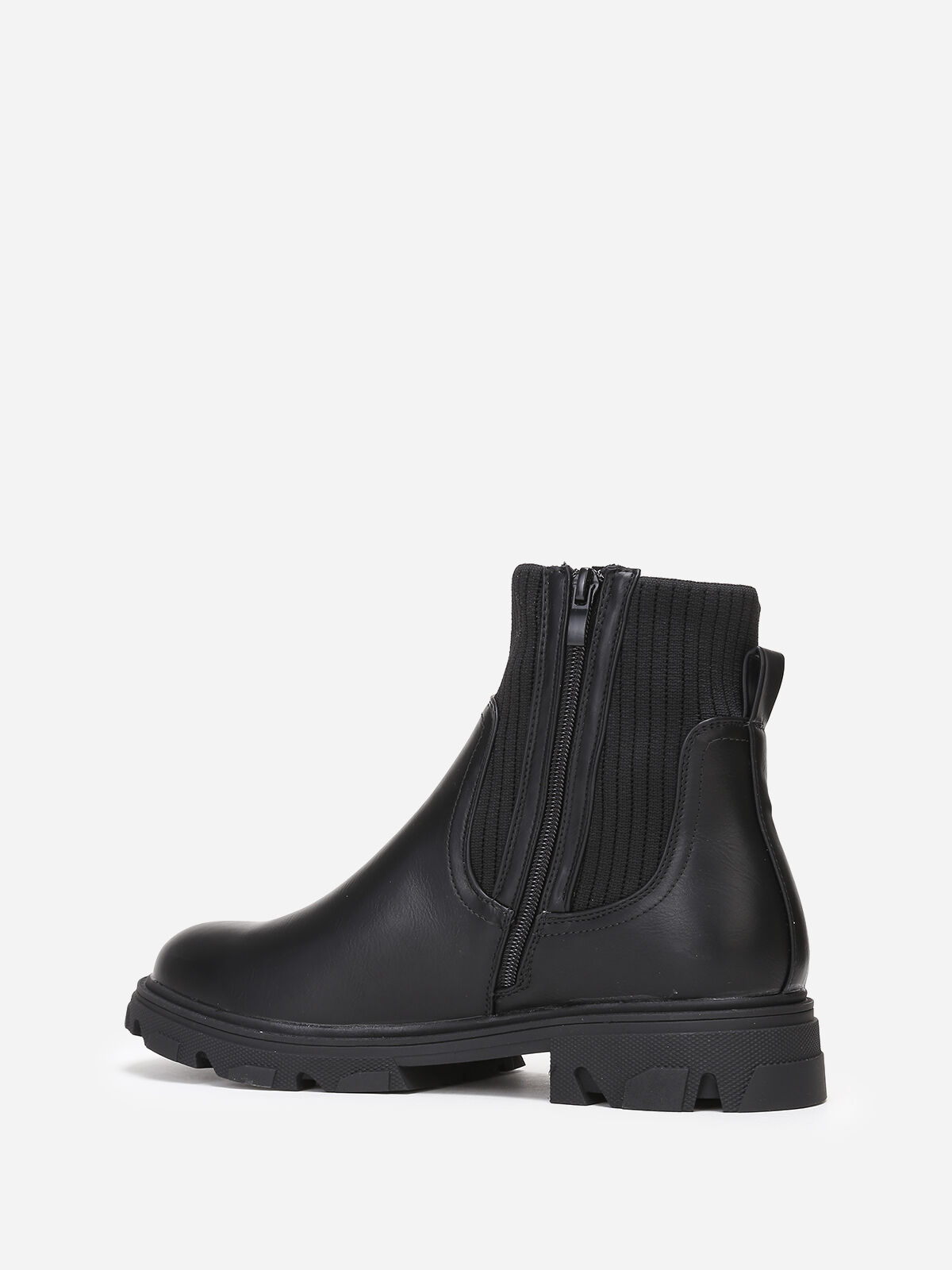 Bottines chelsea chaussettes grandes tailles- Noir