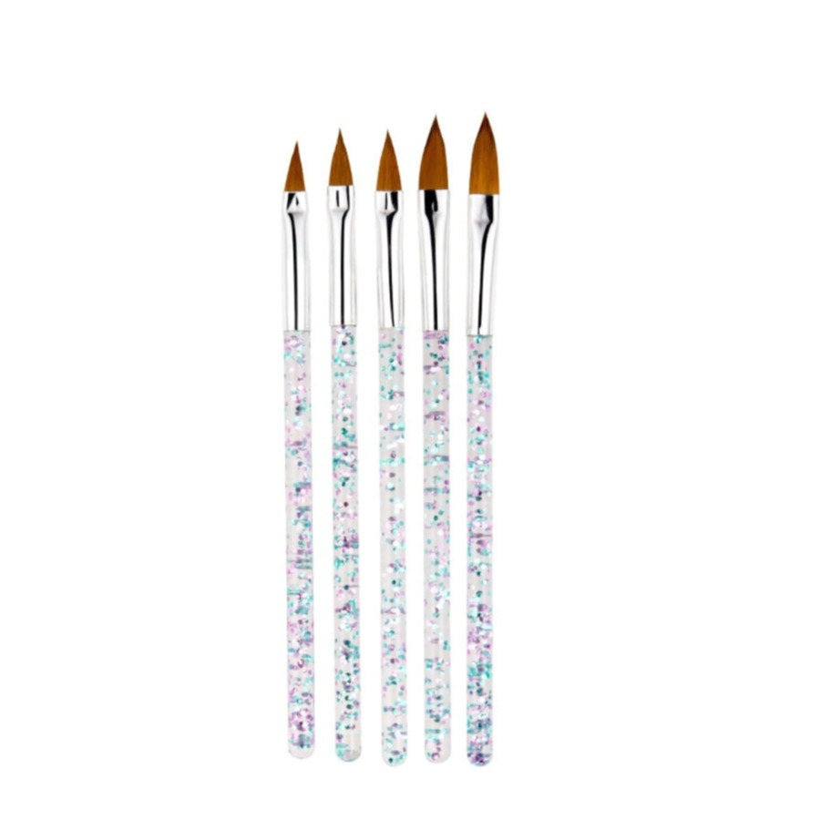 (5-tlg. Set) Nail Art Nageldesign Dekorier Pinsel für UV / Acryl Gel - Glitzer