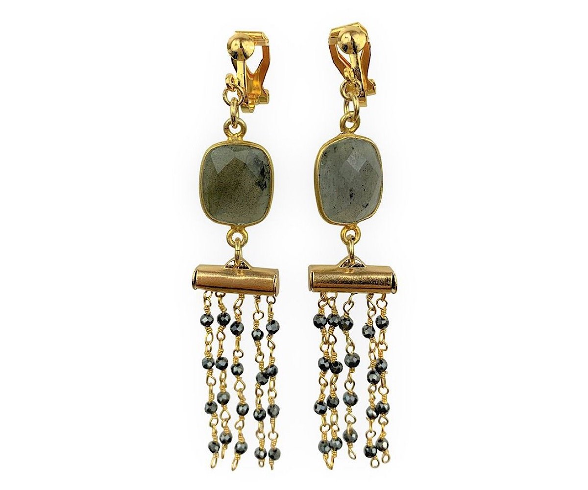Boucles d'oreilles clips Sirsasana Doré