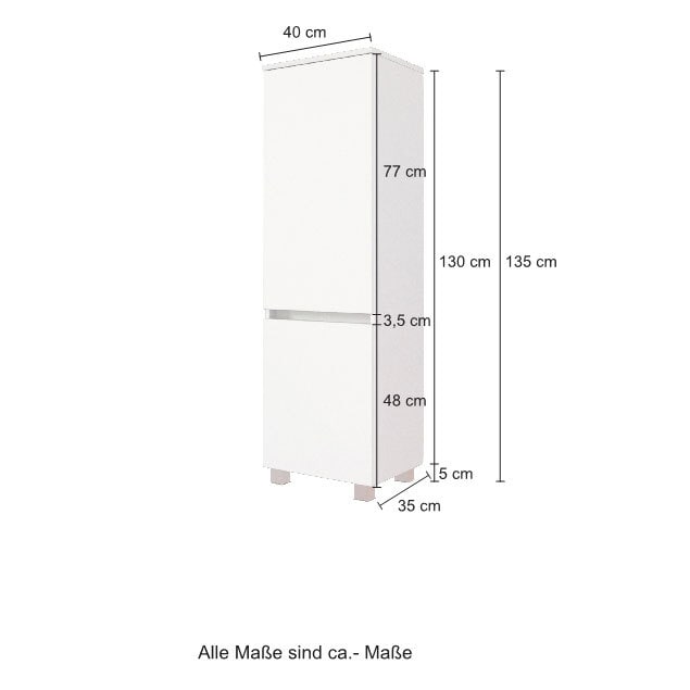 Midischrank BAABE 40 x 130 cm Weiß matt