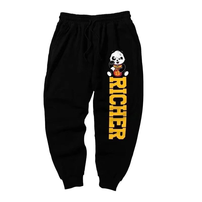 Cowpow - Joggingbroek met trekkoord en tekstprint en rechte pijpen