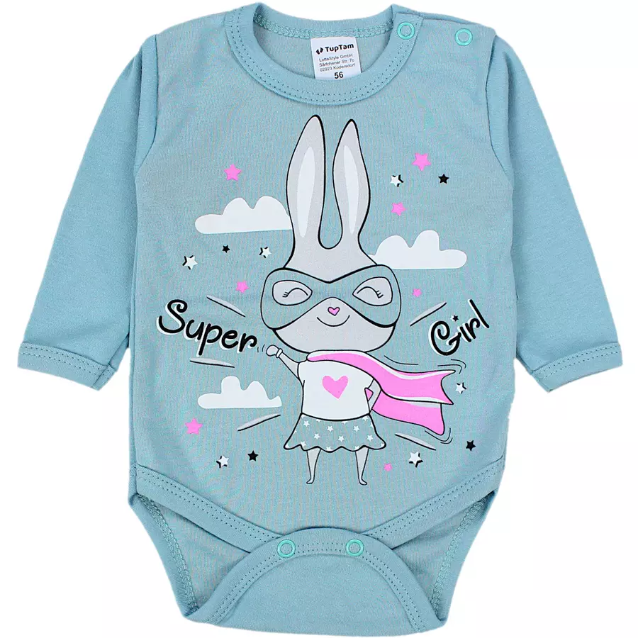 TupTam Mädchen Baby Body Langarm Unifarben 5er Pack rosablau