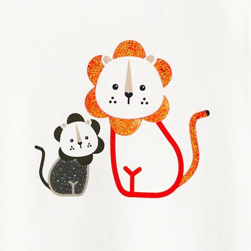 T-shirt lions brillants orange bébé fille Orange