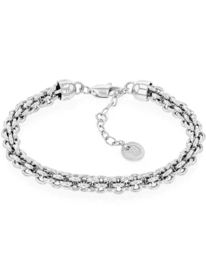 Pulseira de corrente entrelaçada em aço inoxidável