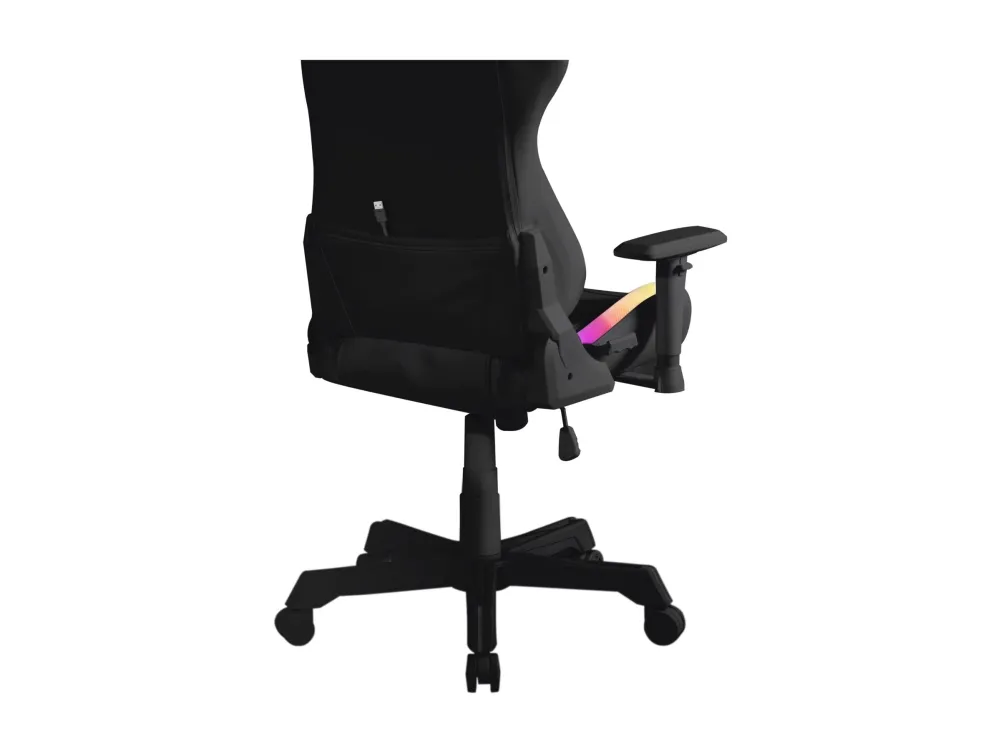 DELTACO GAMING GAM-080 - Spillestol - ergonomisk - armstøtter - T-formet - vippe - drejeled - kunstig læder - sort, RGB