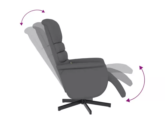 Fauteuil inclinable massant repose-pieds gris similicuir