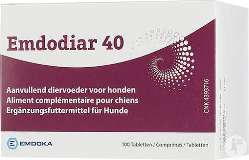 Emdodiar 40 Aliment Complémentaire Pour Chiens 100 Comprimés