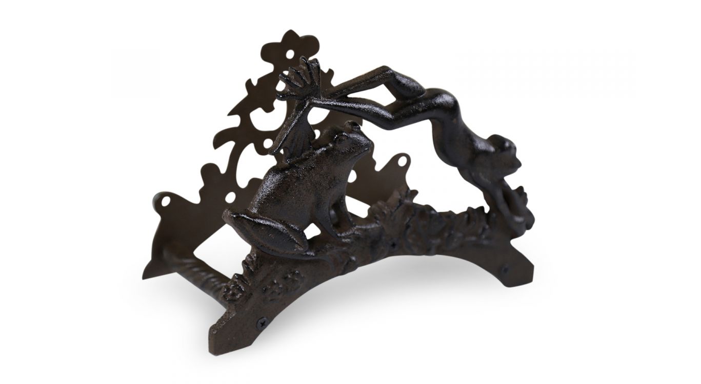 Support tuyau arrosage fonte marron 24.5x14x19cm