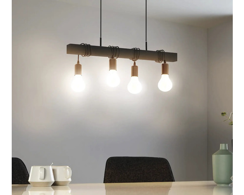 Hanglamp, 4-lichts, HxD 110x70 cm, zwart