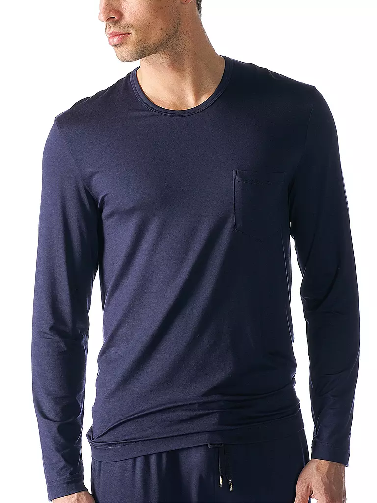 MEY Pyjama Langarmshirt JEFFERSON yacht blue blau