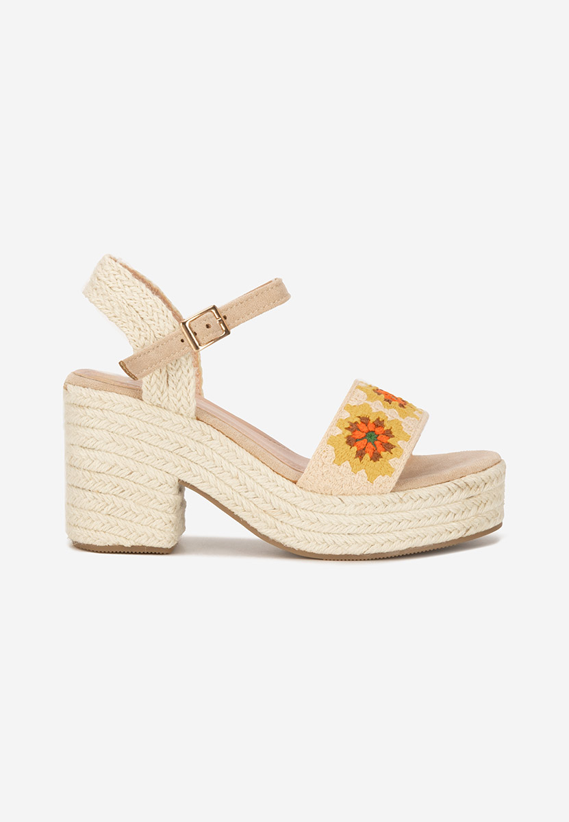 Sandales à talon épais beige Danilla