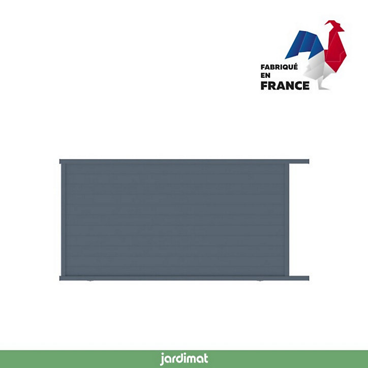 Portail Jardimat coulissant motorisé aluminium Alpes gris anthracite - 350 x h.190 cm