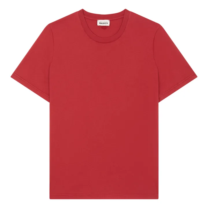 SMALLABLE BASICS T-Shirt Homme Manches Courtes Coton Bio | Rouge cerise