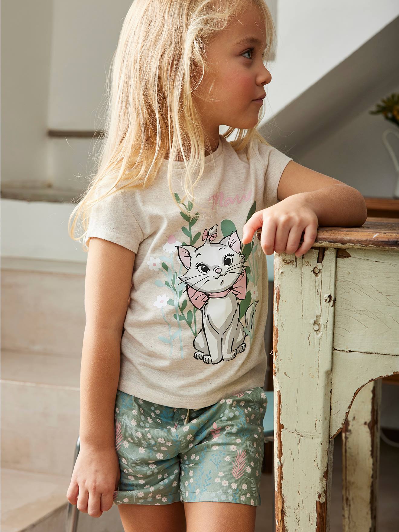 Conjunto de 2 peças DS Marie The Aristocats® em bege claro com estampas lisas.