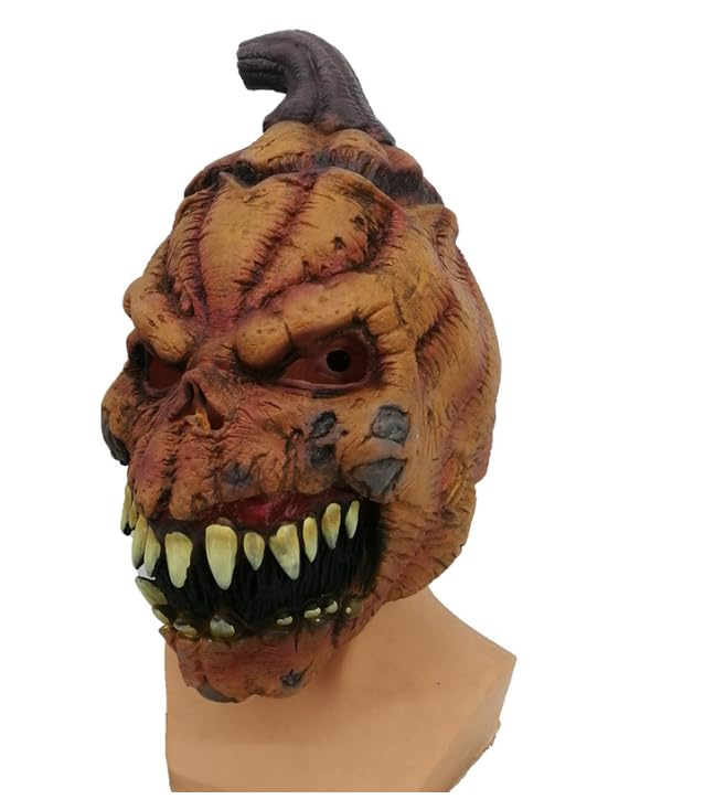 Latex Grusel Maske Halloween Gesichtsmaske Kostüm Zubehör Motto Party Accessoire Fasnachts Foto Requisite - Horror Kürbis