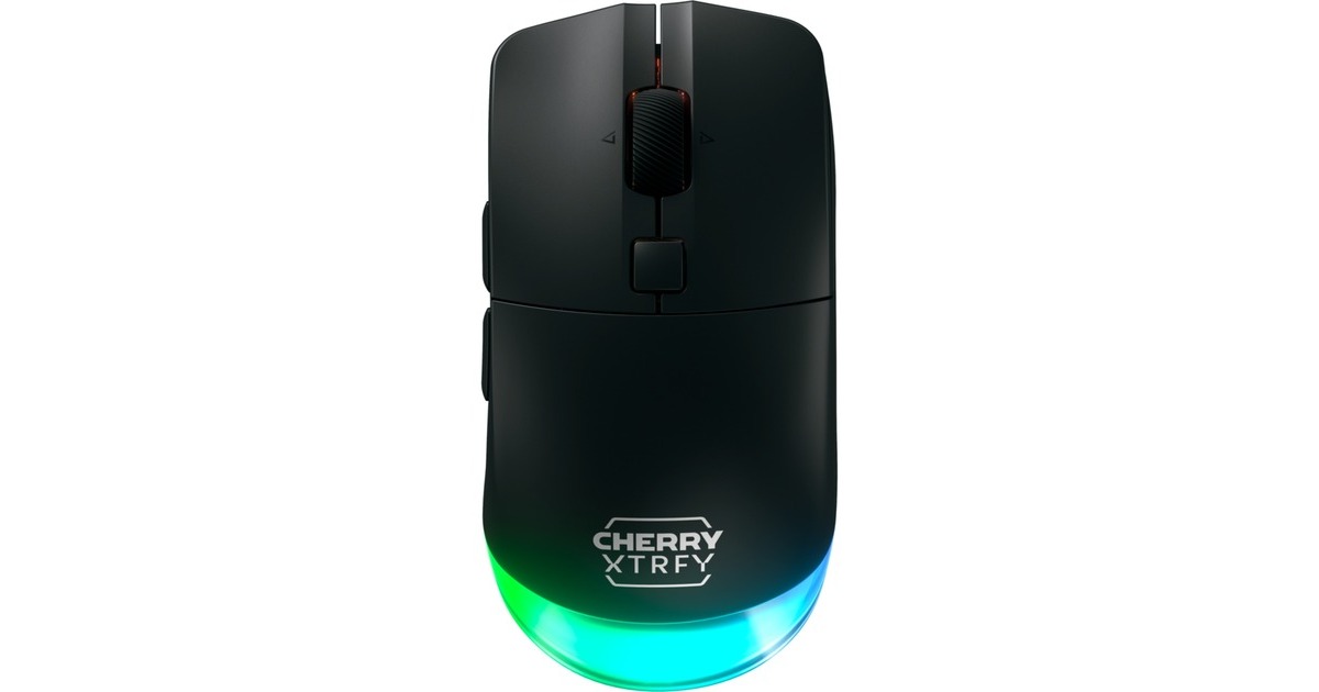 CHERRYXTRFY M50 Wireless gaming muis  (Zwart, 12.000 dpi, RGB, Bluetooth 5.2 / 2.4 Ghz / USB)