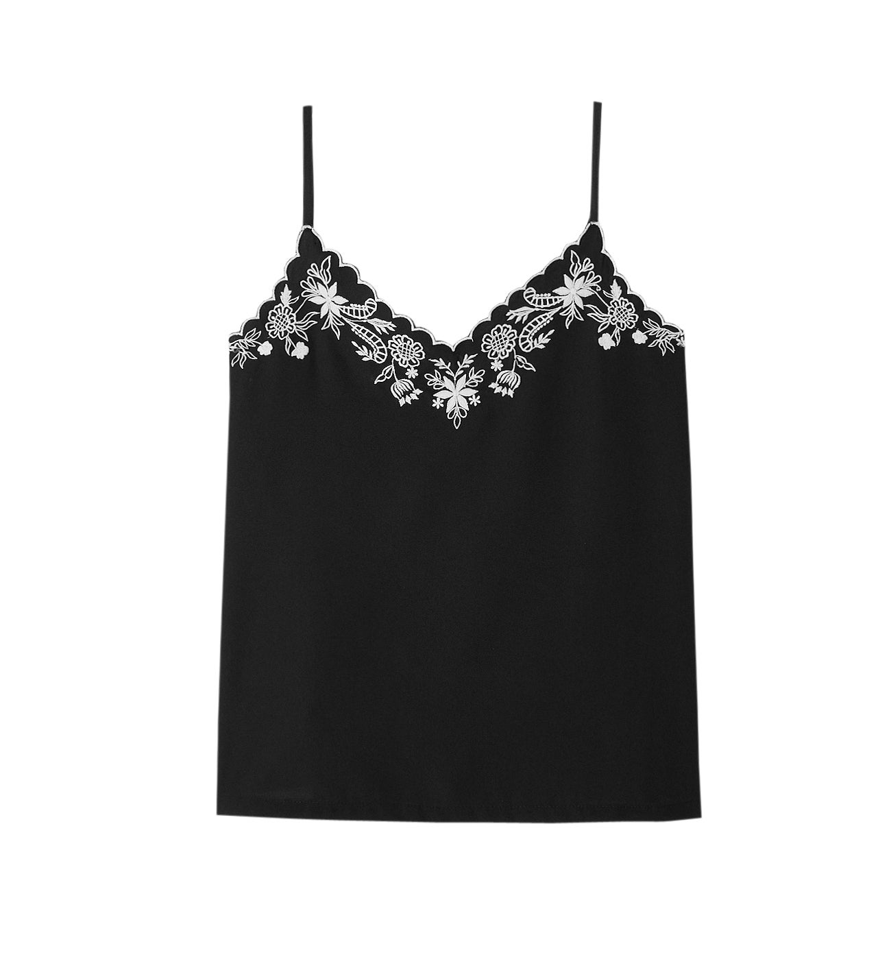 Caraco brodé Femme - Noir