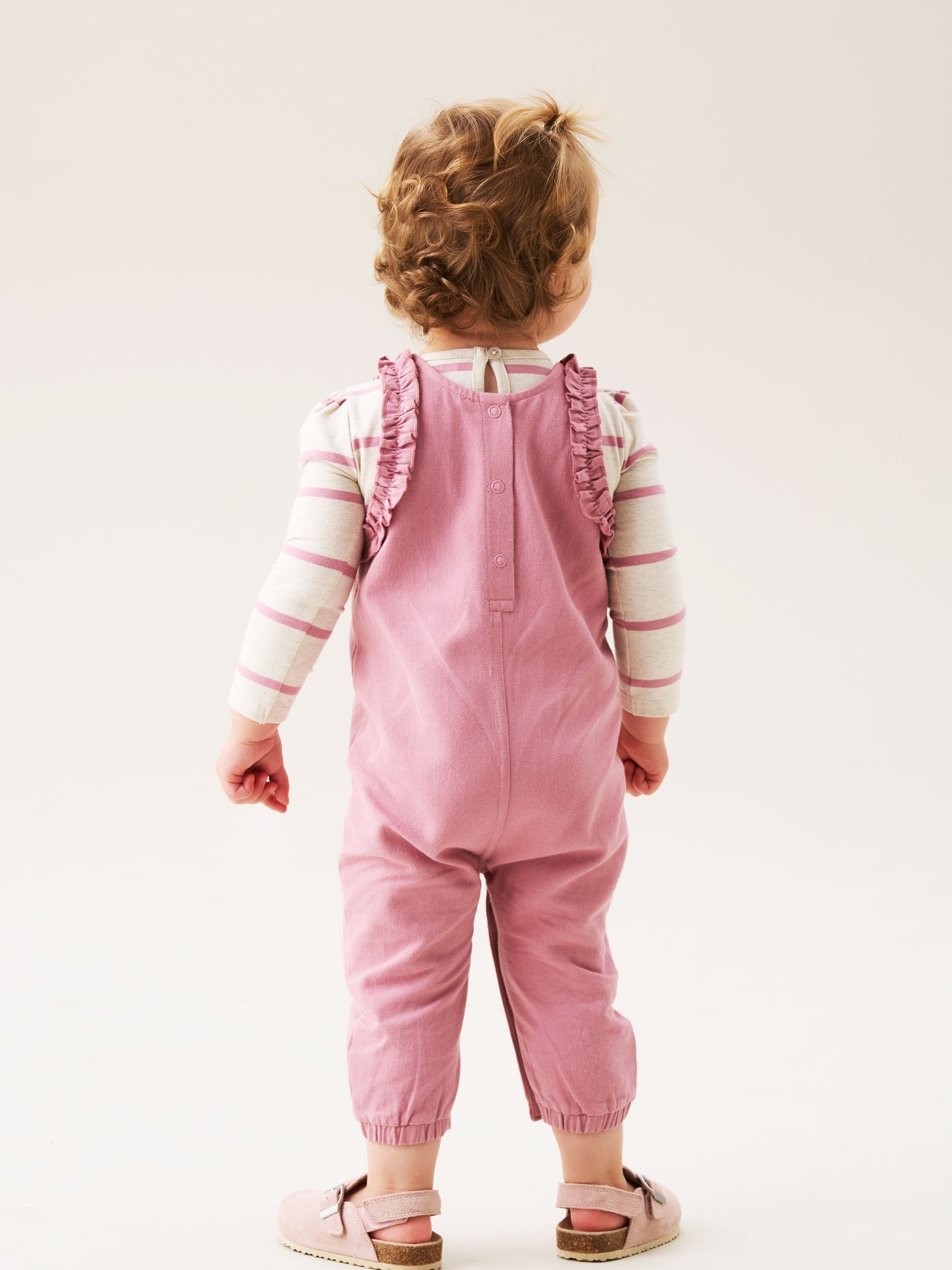 Angel & Rocket Mila Frill Shoulder Dungaree And Print Bodysuit