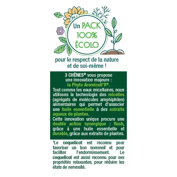 Les 3 Chênes Phyto Aromicell'R Sono e Relaxamento Orgânico 20 ampolas
