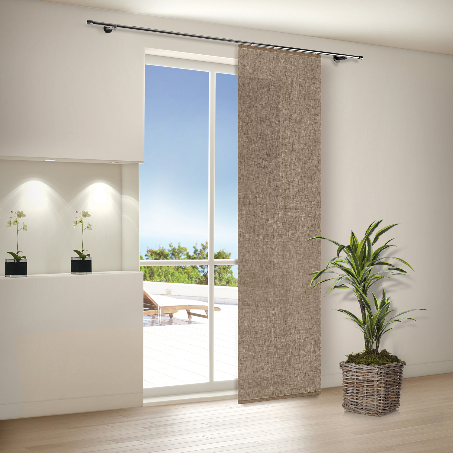 Schiebevorhang - taupe - 60x245 cm