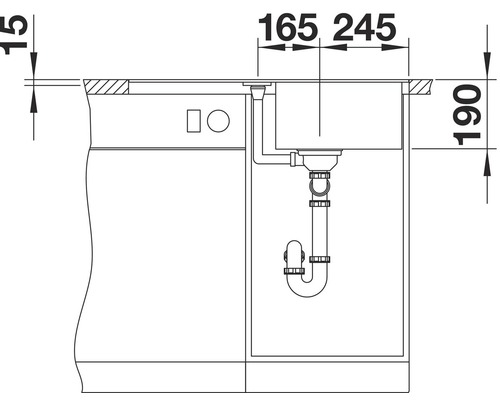 Blanco METRA 45 SF spoelbak, 770 x 490 mm, antraciet, 519081
