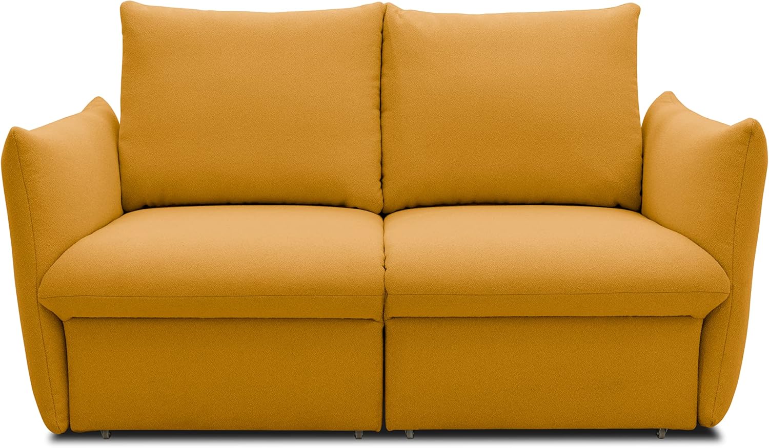 DOMO. collection Sofa Cloud Box, 2 Sitzer mit Schlaffunktion und Boxspringfederung, 2er Couch mit Bettauszug, Schlafsofa, Boxspringsofa 180 x 97 x 100 cm (BxTxH), Mango