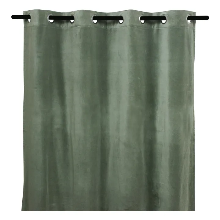 Haomy Rideau en velours Delhi  | Vert kaki
