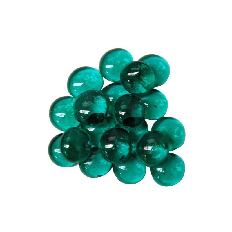 40 billes plates en tube : Crystal Teal