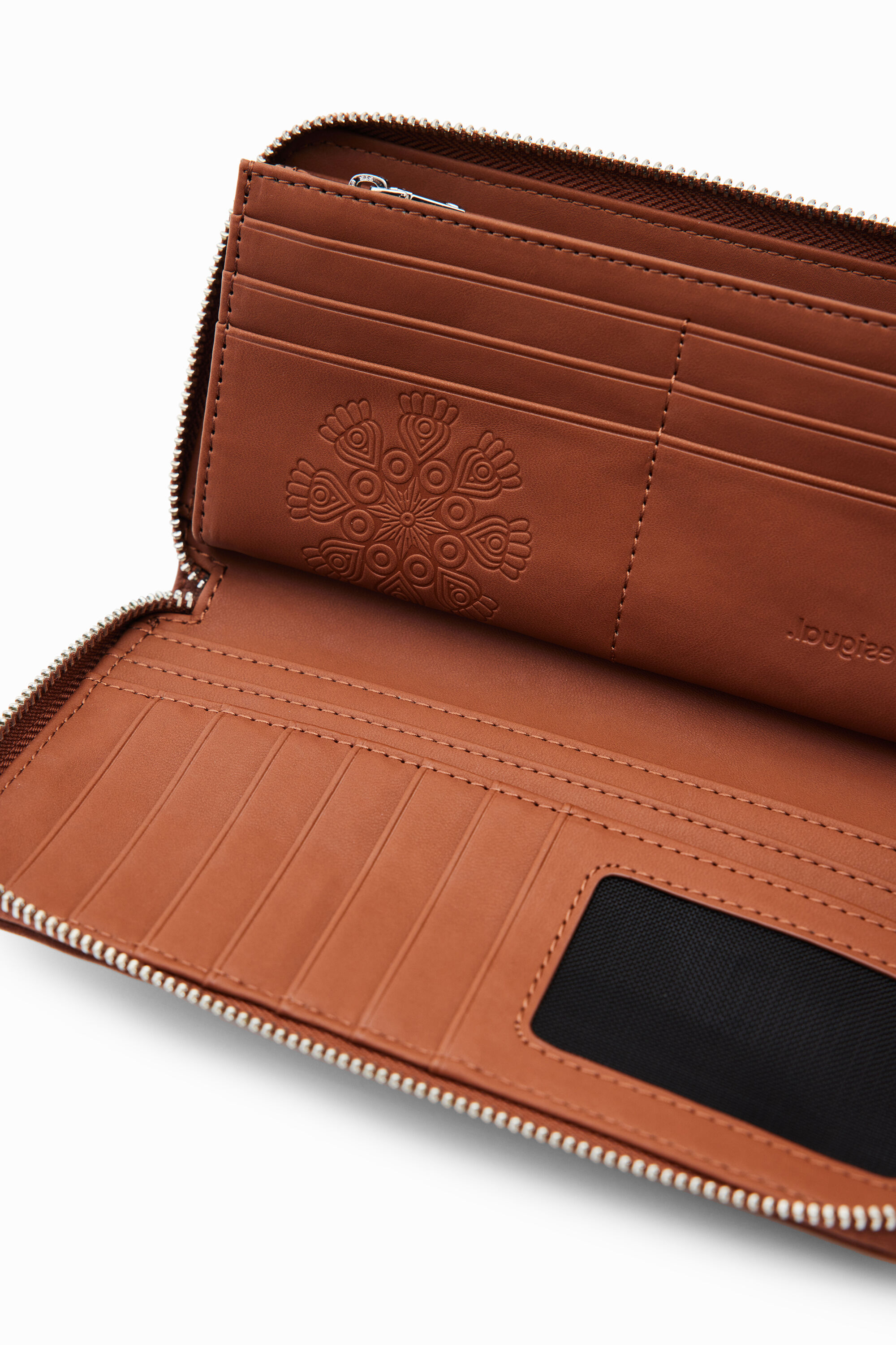 Grand portefeuille broderie fleurs